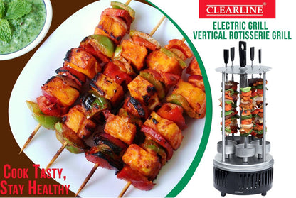 Clearline Electric Grill Tandoor Vertical Rotisserie Grill- Barbecue - Kabab Tikka Maker,Black