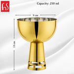 FNS Basil Stainless Steel Bowls Set with 6 Bowls and 6 Spoons for Ice Cream/Pudding/Dessert | Fancy Serving Bowls for Snacks (Gold)