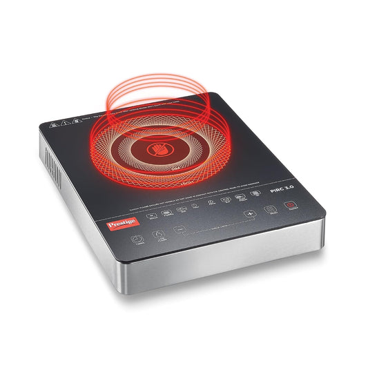 Prestige PIRC 3.0 Plus 2400 Watts Infrared Cooktop | Preset Indian Menu Option with Timer | Compatible With Any Metal Cookware With Flat Bottom | Easy to clean | Portable | Black | 1Y Warranty