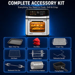 INALSA Air Fryer Oven|12L,1700W|Stainless Steel Body|12-in-1 Functions,Fry,Bake,Grill,Dehydrate&Reheat|12 Preset|Rotisserie&Convection|Dishwasher Safe Accessories|2Yr Warranty,2025Model AeroCrisp 12