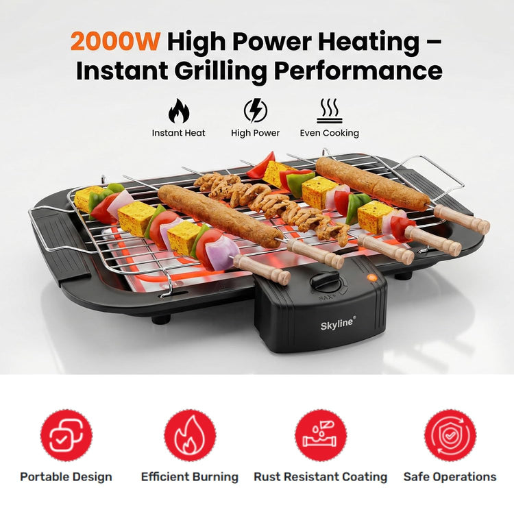 Skyline VTL-4545 2000-Watt Barbeque Grill (Black)