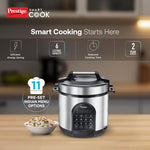 Prestige 6.0L Smart Cook Electric Cooker| 11 Pre-Set Indian Menu| Low Energy Consumption| Stainless Steel Bowl