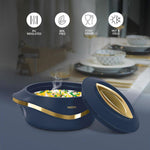 MILTON Pearl Inner Stainless Steel Jr. Casserole Set of 3 (455 ml, 860 ml, 1270 ml), Blue