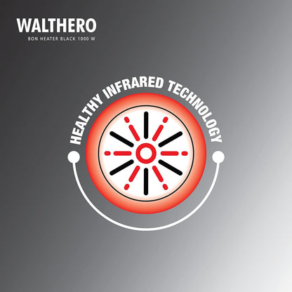 Havells Walthero 1000 Watt Room Heater with Two Carbon Heating Tubes| Tip Over Protection| Silent Operation| Anti Rust Protection| 2 years Manufacturer Warranty (Black)