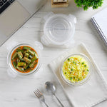 Borosil Klip n Store Lunchbox with Bag | Set of 2 (400ml Each) | Borosilicate Glass, Round, Vertical | Microwave & Dishwasher Safe, Leak Proof | Tiffin for Office, School, College