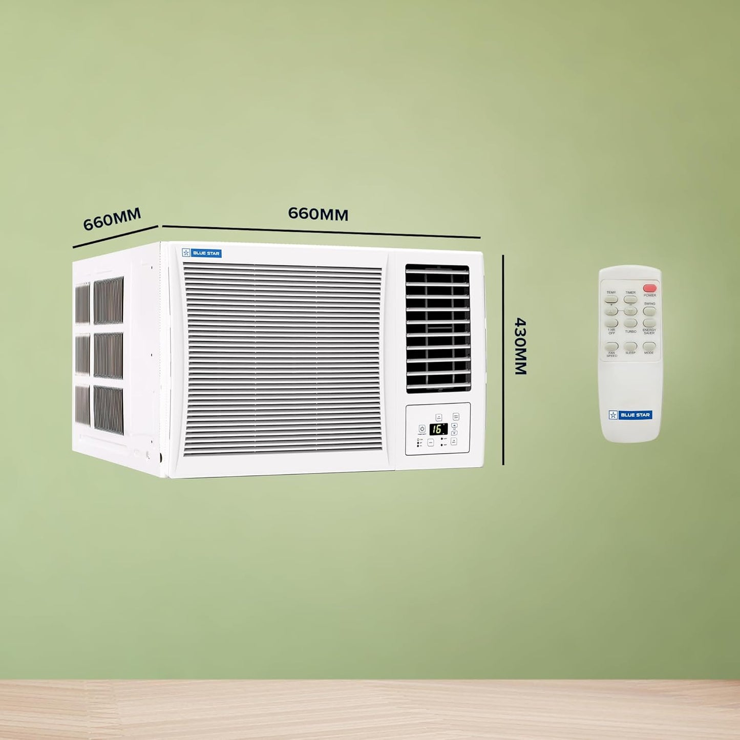 Bluestar 1.5 Ton 3 Star Fixed Speed Window AC (Copper, Turbo Cool, Fan Modes-Auto/High/Medium/Low, Hydrophilic Blue Fins, Dust Filters, Self-Diagnosis, 2024 Model, WFD318P, White)