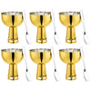 FNS Basil Stainless Steel Bowls Set with 6 Bowls and 6 Spoons for Ice Cream/Pudding/Dessert | Fancy Serving Bowls for Snacks (Gold)
