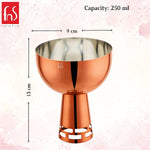 FNS Basil Stainless Steel Bowls Set with 6 Bowls and 6 Spoons for Ice Cream/Pudding/Dessert | Fancy Serving Bowls for Snacks (Rose Gold)