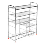 Stainless Steel 5 Shelf 31x30 inches Wall Mount Kitchen Utensils Rack | Dish Rack with Plate & Cutlery Stand | Modular Kitchen Storage Rack | Kitchen Organizer
