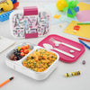 Nayasa Marco 2 Compartment Stainless Steel Insulated Lunch Box for Kids Girls | Paris Print | Vacuum Sealed Leak Proof Tiffin Box | 650 ml | White