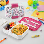 Nayasa Marco 2 Compartment Stainless Steel Insulated Lunch Box for Kids Girls | Paris Print | Vacuum Sealed Leak Proof Tiffin Box | 650 ml | White