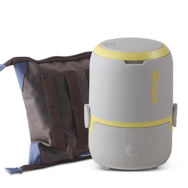 Jaypee Plus Steamline Electric Lunch Box Stainless Steel containers 300X3 ml with Bag, Power Cord & Measuring Cup Lunch Box for Offfice Reheat Food in 15 Minute Auto Cut steam Technology,Grey Yellow