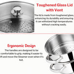 Vinod 2 Tier Stainless Steel Idli Steamer for Kitchen with Glass Lid - 18 cm | 2.5 mm Thick Base | Modak, Momo, Idiyappam, Vegetable, Puttu Maker and Steamer| Induction Base - 2 Year Warranty | Small