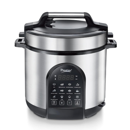 Prestige 6.0L Smart Cook Electric Cooker| 11 Pre-Set Indian Menu| Low Energy Consumption| Stainless Steel Bowl