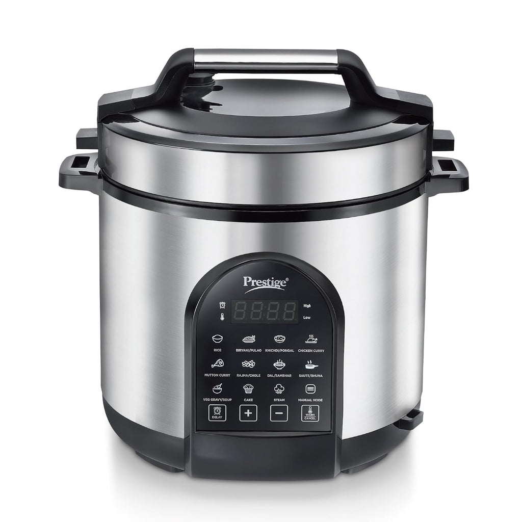 Prestige 6.0L Smart Cook Electric Cooker| 11 Pre-Set Indian Menu| Low Energy Consumption| Stainless Steel Bowl