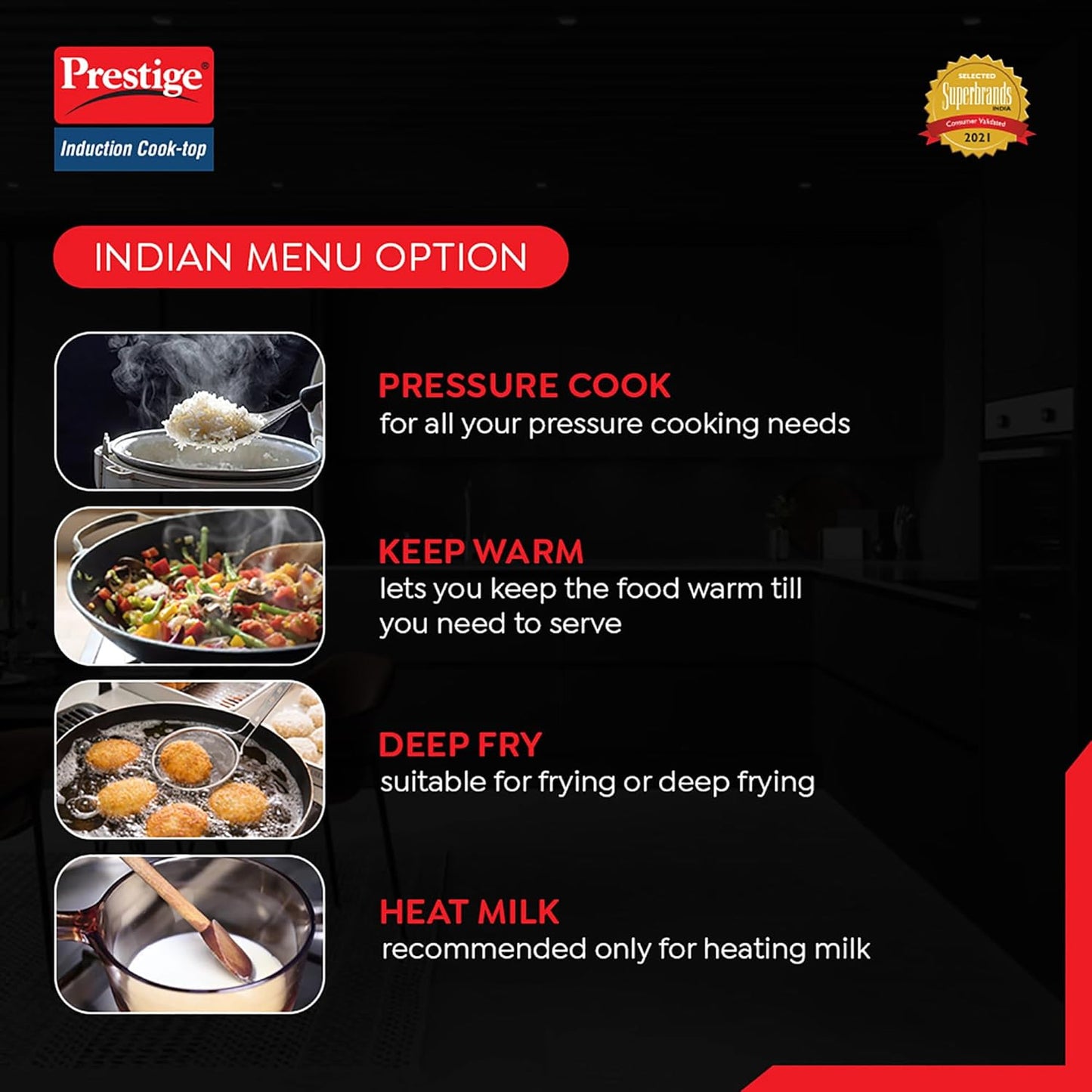 Prestige PIC 31.0 V4 2000W Induction Cook-Top(Black, Automatic Whistle Counter, Power Saving Technology)