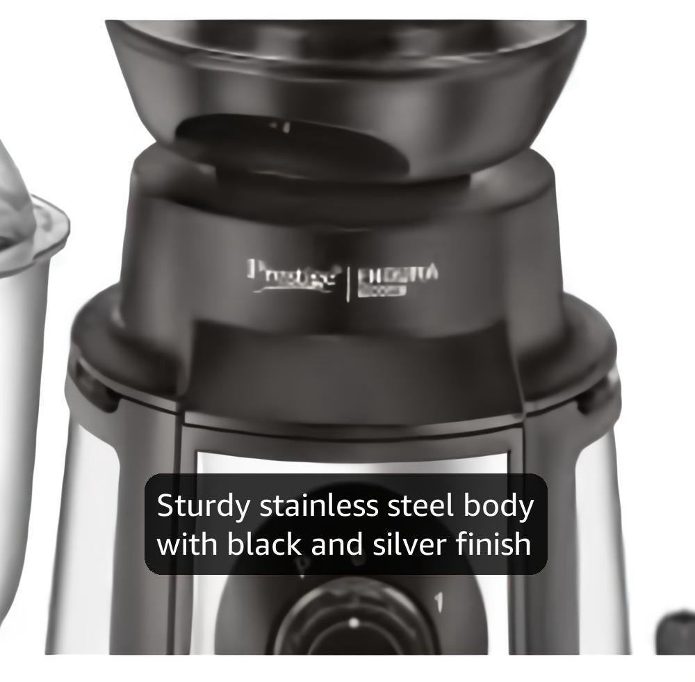 Prestige Endura Pro 1000 Watt Multi Functional Mixer Grinder | Heavy-Duty Ball Bearing Copper Motor | 6 Jars with Food Processing Attachments | 14 Functions in One | 5Y Motor Warranty