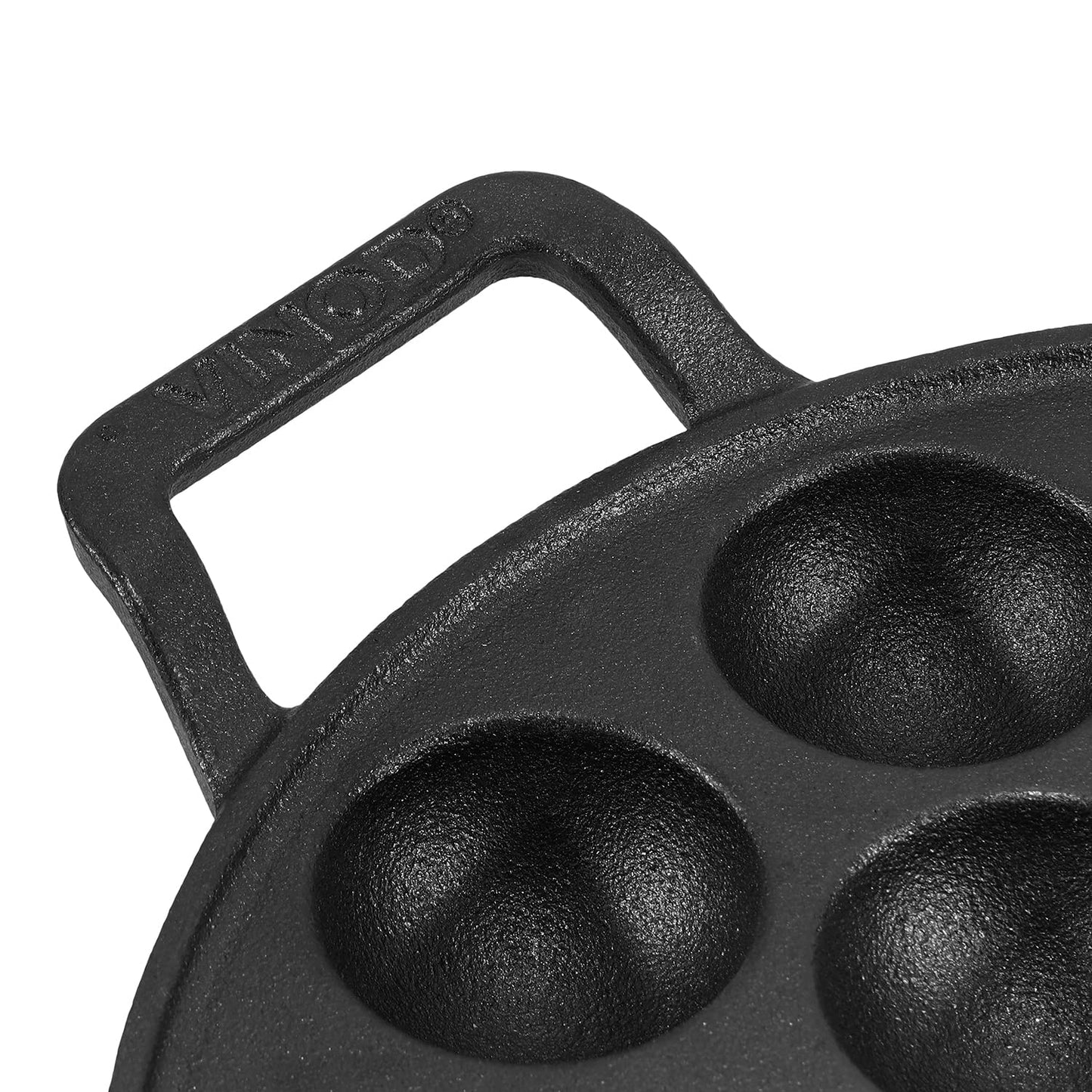 Vinod Legacy Cast Iron Paniyarakkal Pan-15 Cups,25cm | Pre-Seasoned, Heavy-Duty Appam Patra | Naturally Non-Stick, Durable & Even Heating | Ideal for Paniyaram, Paddu, Kuzhi Paniyaram | Gas Stove Safe