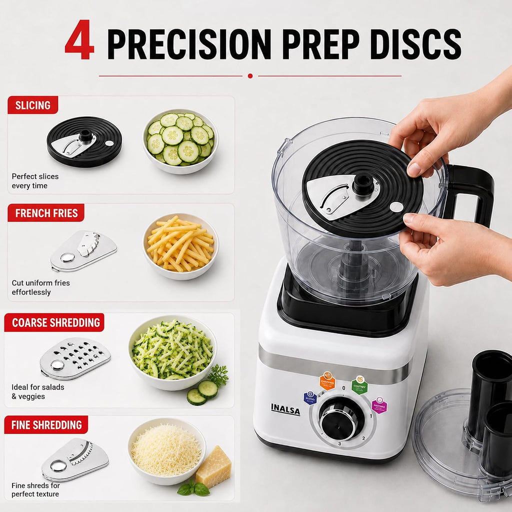 INALSA Mixer Grinder + food Processor|900W|7 Yr Warranty On Motor|Triton FP