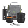 MILTON Dazzle Lunch Box, 3 Microwave Safe Inner Steel Containers 320 ml Each, Steel Bottle 430 ml with Cutlery, Tiffin Box Steel, Lunch Box Bags, Grey