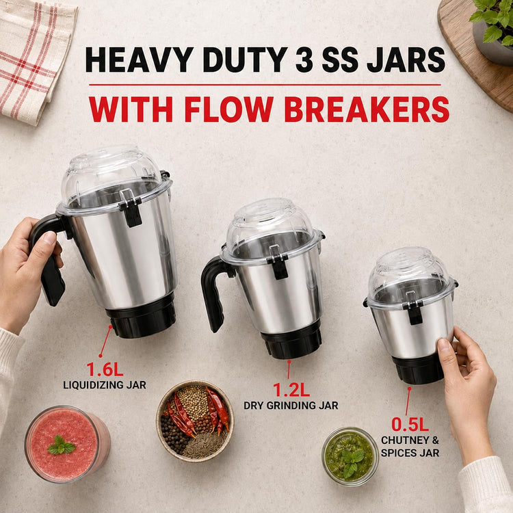INALSA Mixer Grinder + food Processor|900W|7 Yr Warranty On Motor|Triton FP