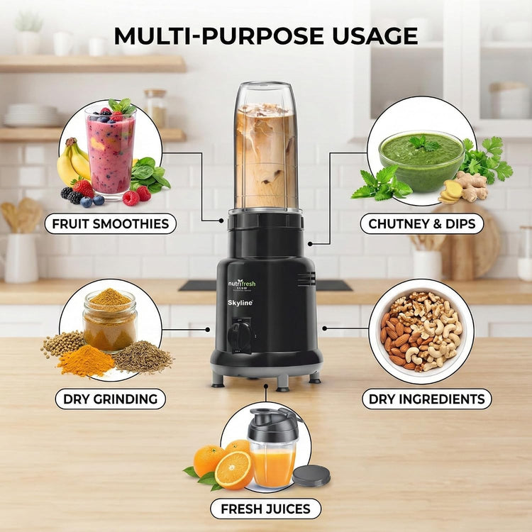 Skyline Nutri Mixer Grinder Blender 500W with 2 Jars VTL-666