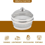 Devidayal 12" Stainless Steel Fruit Basket for Dining Table With Net Cover & Lid - Vegetable Organizer Bowl Storage/Holder for Kitchen