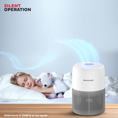 Honeywell Air Purifier for Home & Office, 3-in-1, Pre, H13 HEPA, Activated Carbon, Removes 99.99% Pollutants, Allergens, Pet Danger, Smoke, Dust & Pollens - Air touch V1