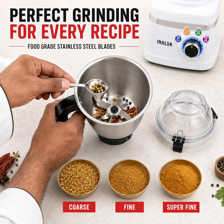 INALSA Mixer Grinder + food Processor|900W|7 Yr Warranty On Motor|Triton FP