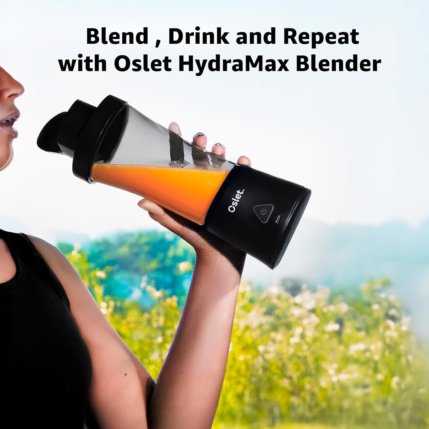 Oslet HydraMax 360W Portable Blender 700ml | 22,000 RPM | 6000mAh Battery (35+ Blends) | 6 Stainless Blades | Fast Charging | BPA-Free | Waterproof | Multi-Purpose for Smoothies, Shakes & Baby Food