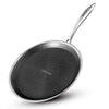 BERGNER Hi-Tech Giro Triply Stainless Steel 28cm Dosa Tawa, Honeycomb Mesh Non-Stick Coating, PFOA Free, Even Heat Distribution, Sturdy and Durable Stay Cool Handle - Induction and Gas Stove Ready