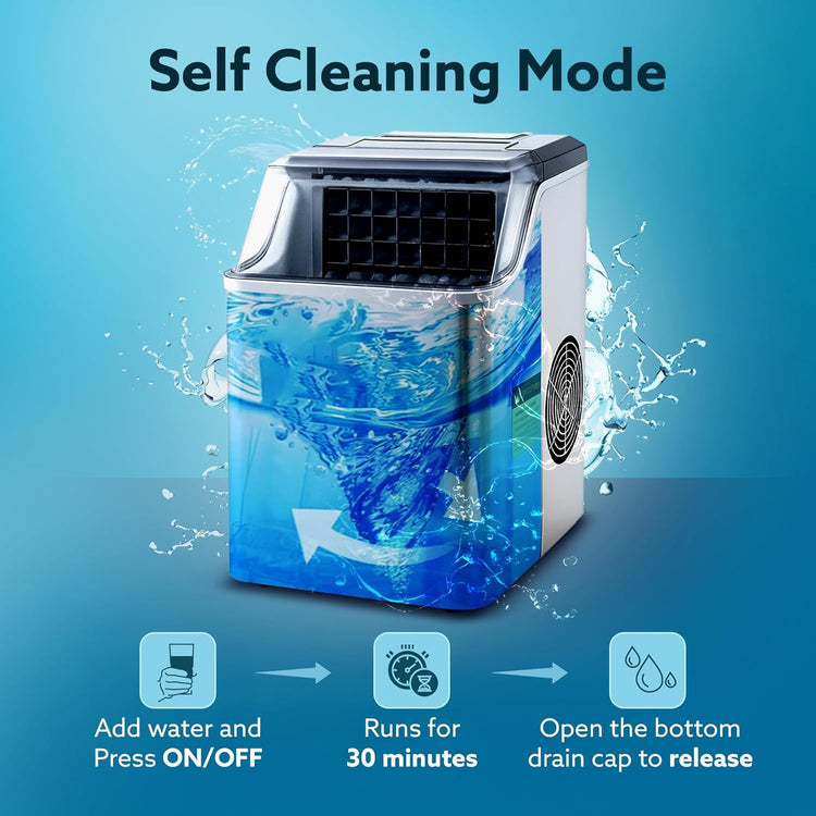 AGARO Galaxy Ice Cube Maker Machine 3.2 litre Countertop, 2 Ways to Add Water, 24 Pcs Ready in 13 Mins, Self-Cleaning Portable Compact, with Ice Scoop & Basket, Perfect for Home/Kitchen/Office/Bar