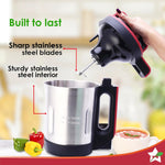 Wonderchef NEO Automatic Soup Maker | 1.0 Litre | 800W Heater | SS Blades & Bowl (Jug) | Soup in just 20 mins | 2 Years Warranty | Red & Black