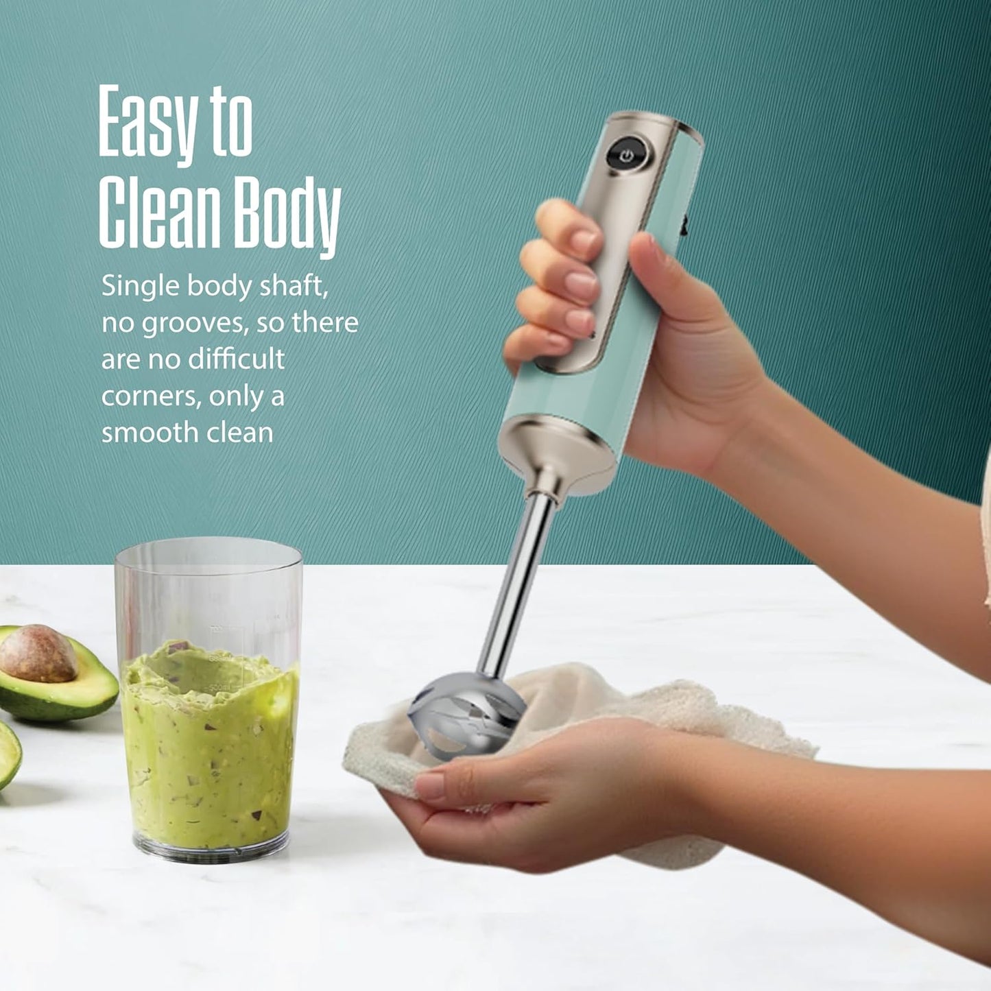 Havells CRAFT Hand Blender|50% Quieter Operation|Easy Blending with 300W|Food Grade Material - SS304 Shaft and Blade|Ergonomic One Button Operation|2Yrs Manufacturer Warranty(Blue & Gold)