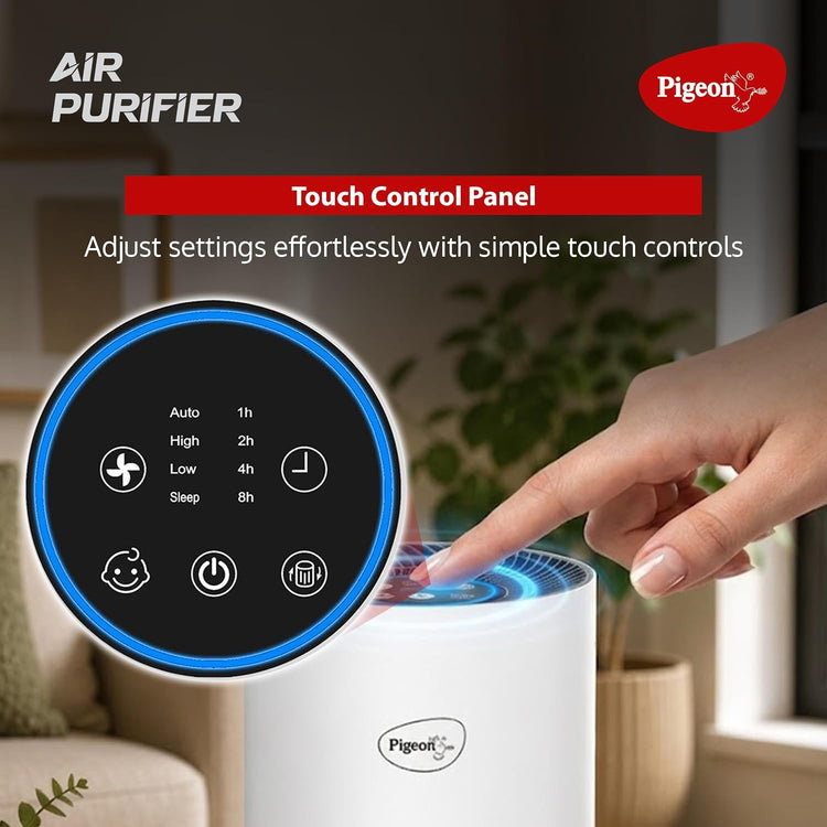 Pigeon Air Purifier for Home, HEPA H13, 99.99% PM2.5, White, 235 Sq Ft