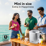 AGARO Regal Ice Maker 1.2L Countertop Machine, 9 Cubes in 6 Mins, 2 Bullet Ice Sizes, Portable with Handle, Self-Cleaning Stainless Steel Ice Maker for Home Kitchen & Office (Silver)