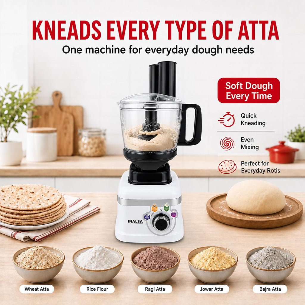 INALSA Mixer Grinder + food Processor|900W|7 Yr Warranty On Motor|Triton FP
