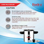Rudra 1Ltr Stainless Steel Long Milk Boiler with Whistle | Induction & Gas Compatible | Cool Touch Handles | Wide Mouth Milk Boiling Pot