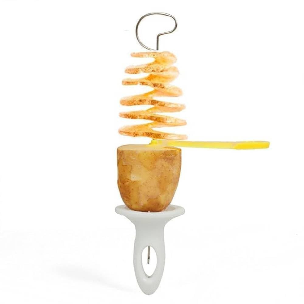 Spiral Potato Cutter Tornado Slicer for Chips, Stainless Steel Twisted Potato Maker, Manual Spiral Potato Slicer Machine with Skewers for French Fries, Curly Chips Cutter Kitchen Tool
