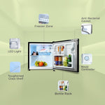 Haier 50 L 2 Star Direct Cool Single Door Mini Bar Refrigerator with Chiller Freezer Box, LED Light for Clear View, Lock & Key and Easy Clean Back (HRD-752KSA, Black Steel, 2026 Model)