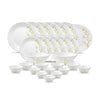 La Opala Diva, Classique Collection, Opal Glass Dinner Set 27 pcs, Citron Weave, White