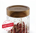 Borosil Glass Jar with Acacia Wood Lid | Borosilicate Glass Storage Jar for Dry Fruits, Spices & Snacks | Airtight Glass Container for Kitchen & Pantry-300ml