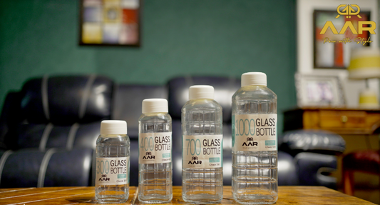 AAR - Elite Glass Water Bottles, Microwave & Freezer Safe, Leak Proof & Airtight Lid, Scratch Resistant, Transparent - 400 ml