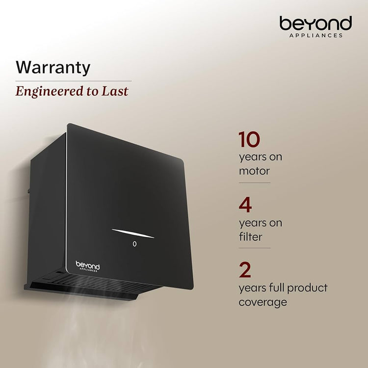 Beyond Appliances Cube Pro Plug N Play Ductless Kitchen Chimney | 1400 CMH | Auto Clean | 5-Stage Charcoal Activated Filter | Touch Control | 3-way Suction | 48dB Low Noise | Black | PAN INDIA SERVICE