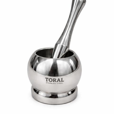 Toral Matka Shape Stainless Steel Khalbatta | Silver | 1 Pc- 2 No.