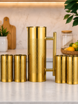 Venus Stainless Steel jug with 4 Glass Set Jug Capacity 1.2 LTR,Glass Capacity 300 Ml Each.Stainless Steel Rust Free Food Grade-Gold