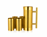 Venus Stainless Steel jug with 4 Glass Set Jug Capacity 1.2 LTR,Glass Capacity 300 Ml Each.Stainless Steel Rust Free Food Grade-Gold