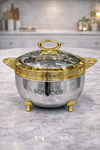 Bonjour Roseate Stainless Steel Casserole 3500ml – Gold Finish Hotpot | Premium Insulated Serveware for Kitchen & Dining