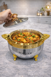 Bonjour Roseate Stainless Steel Casserole 3500ml – Gold Finish Hotpot | Premium Insulated Serveware for Kitchen & Dining
