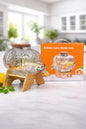 Premium 3.5L Glass Bubble Juice Kettle with Wooden Stand & Tap – Beverage Dispenser for Juice, Water, Mocktails & Parties